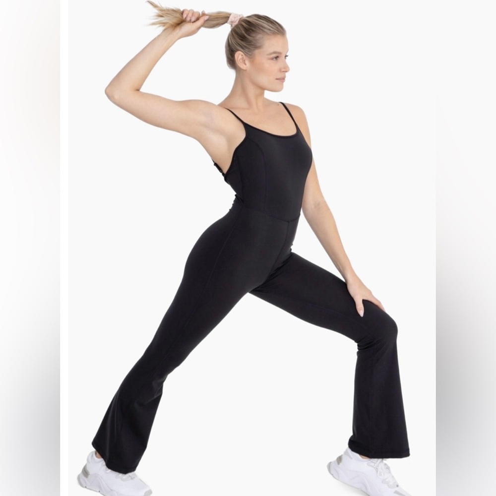 mono b Sleeveless full length flared jumpsuit AP-BR0938 Black NWT